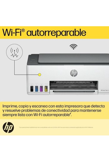 Impresora Multifuncional HP Smart Tank 580 Tinta Continua, Color, Wi-Fi, Smart App, Escaner